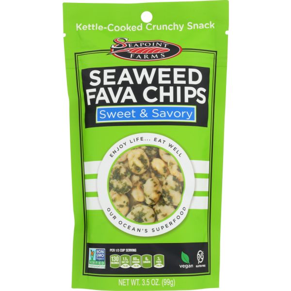 SEA POINT FARMS: Seaweed Fava Chips Sweet & Savory, 3.5 oz