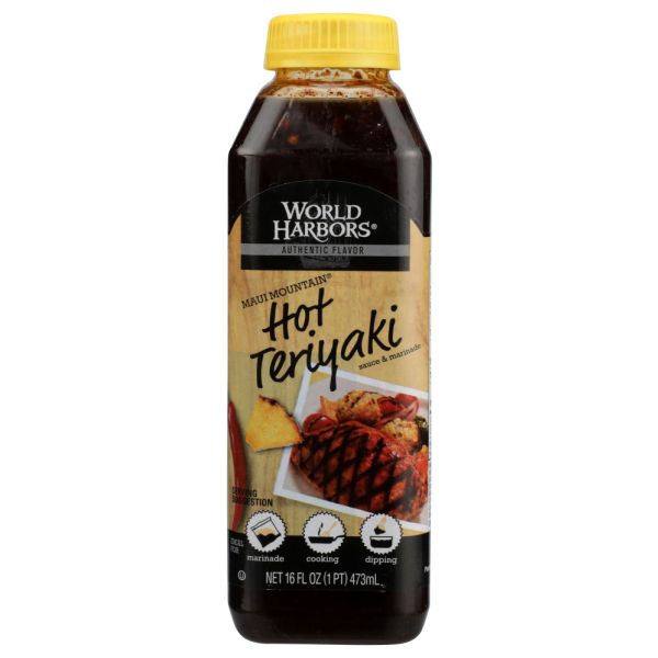 WORLD HARBORS: Sauce Maui Mountain Hot Teriyaki, 16 oz
