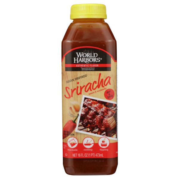 WORLD HARBORS: Marinade Asian Inspired Sriracha Hot and Spicy, 16 oz