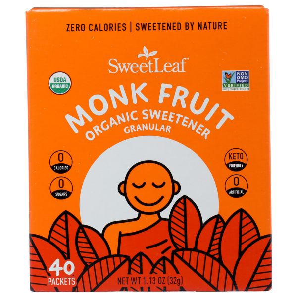 SWEETLEAF STEVIA: Monk Fruit Powder 40Ct, 1.13 oz