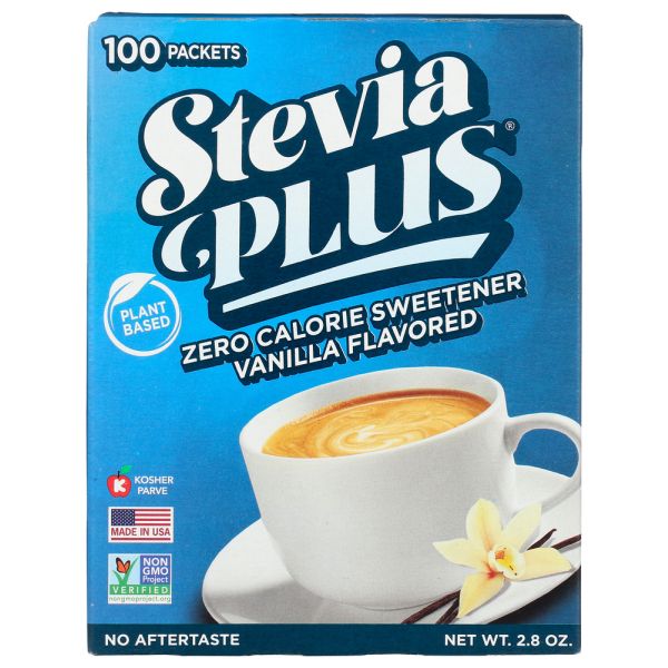 STEVIA PLUS: Vanilla Zero Calorie Sweetener, 2.8 oz