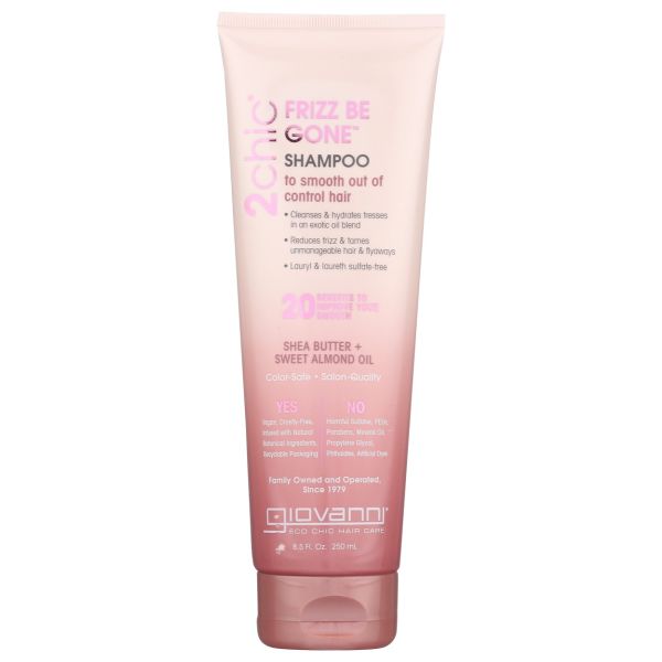GIOVANNI COSMETICS: 2Chic Frizz Be Gone Shampoo Shea Butter & Sweet Almond Oil, 8.5 oz