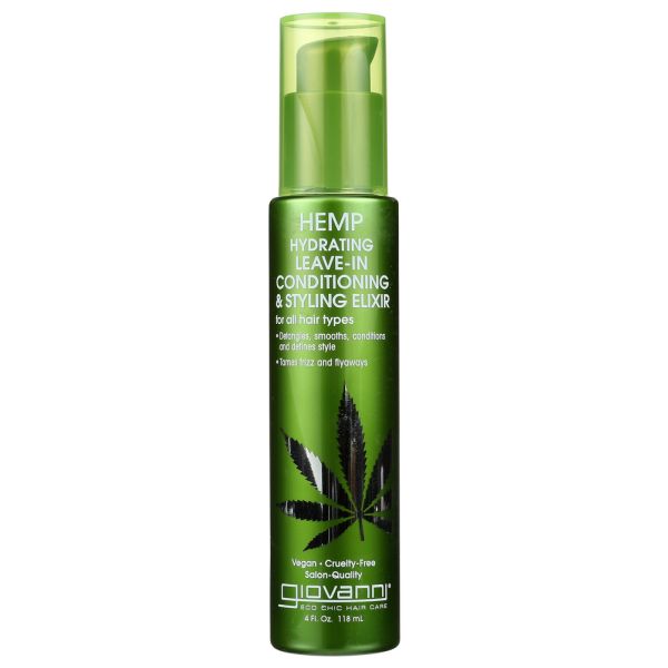 GIOVANNI COSMETICS: Hemp Hydrating Leave In Conditioning And Styling Elixir, 4 oz