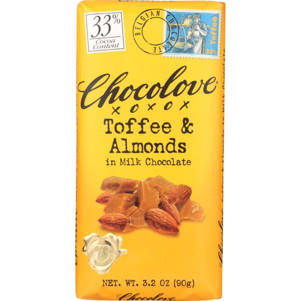 Chocolove Toffee & Almonds In White Chocolate, 3.2 oz