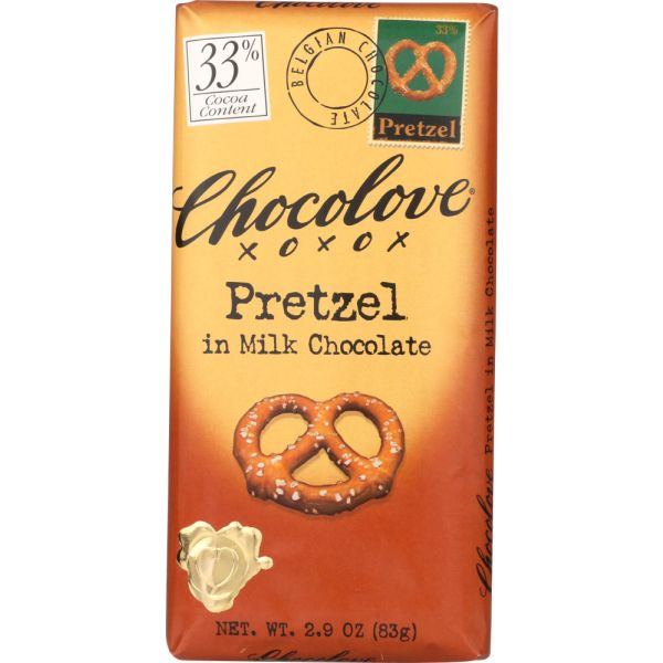 CHOCOLOVE: Pretzel In Milk Chocolate Bar, 2.9 oz