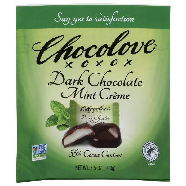 CHOCOLOVE: Bites Dark Chocolate Mint Creme, 3.5 oz