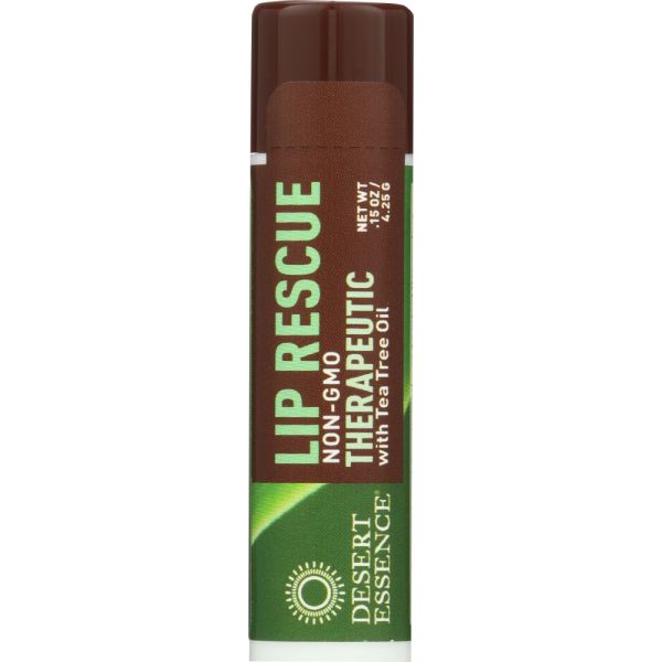 DESERT ESSENCE: Lip Rescue Therapeutic Tea Tree Oil Lip Balm, 0.15 oz