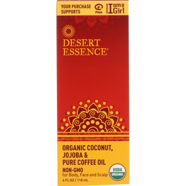DESERT ESSENCE: Organic Coconut Jojoba Oil and Coffee Oil, 4 oz