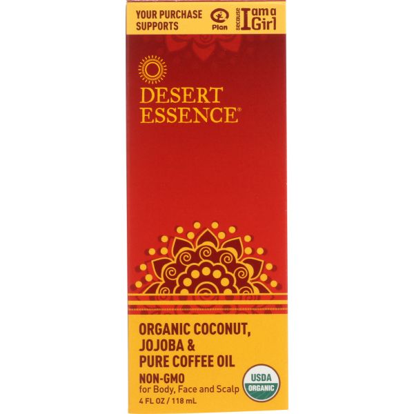 DESERT ESSENCE: Organic Coconut Jojoba Oil and Coffee Oil, 4 oz