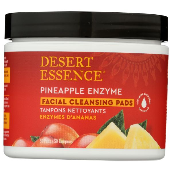 DESERT ESSENCE: Pad Cleansing Pnapl Enzym, 50 pc