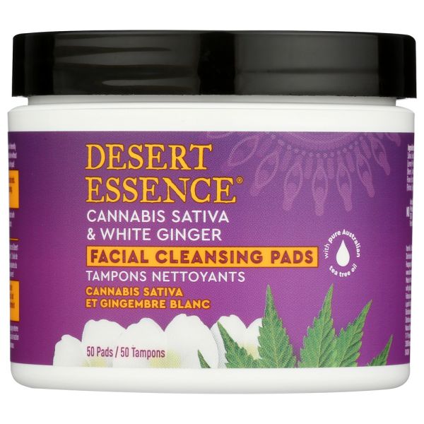 DESERT ESSENCE: Pad Cleansing Cannbs Gngr, 50 pc