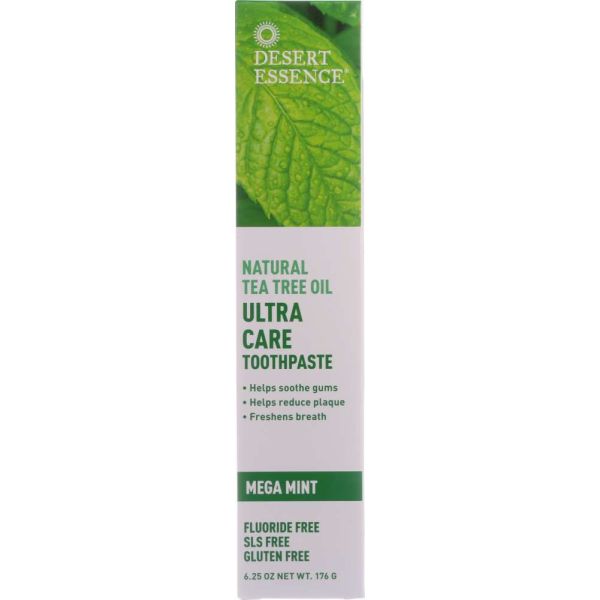 DESERT ESSENCE: Ultra Care Toothpaste Tea Tree Oil Mega Mint, 6.25 oz