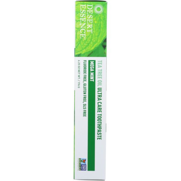 Desert Essence Ultra Care Toothpaste Tea Tree Oil Mega Mint, 6.25 Oz