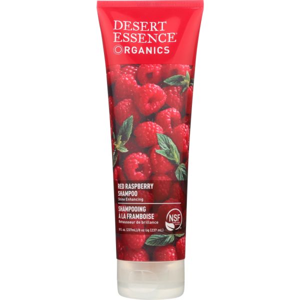 DESERT ESSENCE: Organic Shampoo Shine for All Hair Types Red Raspberry, 8 oz