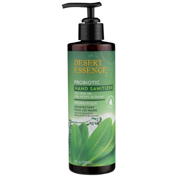 DESERT ESSENCE: Probiotic Hand Sanitizer Tea Tree Oil, 8 oz