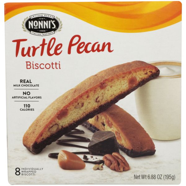NONNIS: Turtle Pecan Biscotti 8 Pack, 6.88 oz
