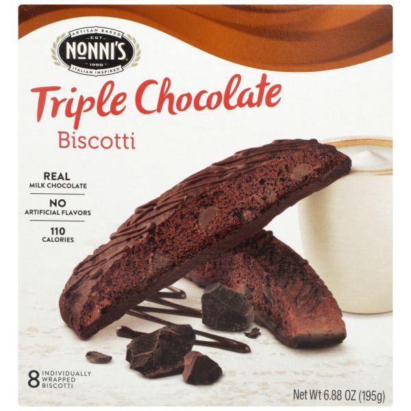 NONNIS: Biscotti Milk Choco Trple, 6.88 oz