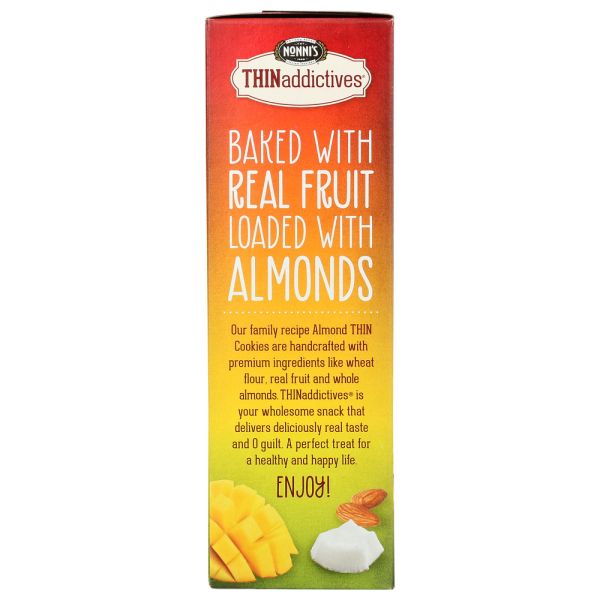NONNIS: Mango & Coconut Almond Thin Cookies, 4.44 oz