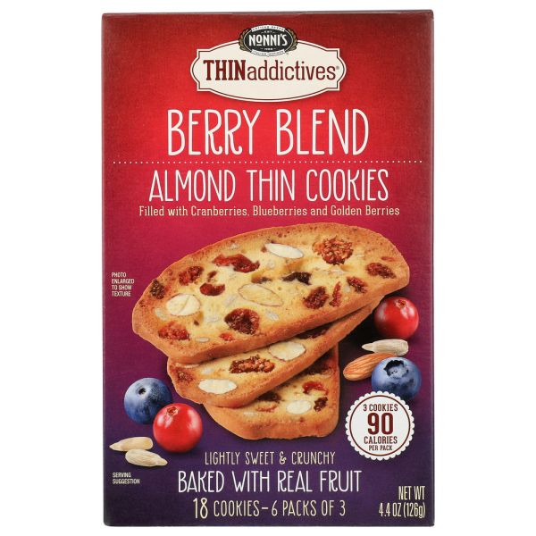 NONNIS: Berry Blend Almond Thin Cookies, 4.4 oz