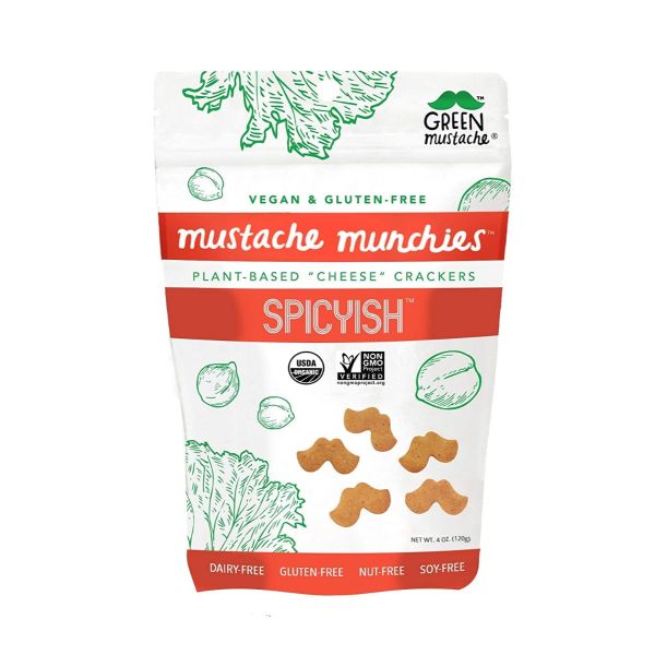 GREEN MUSTACHE: Crackers Vegan Spicyish, 4 oz