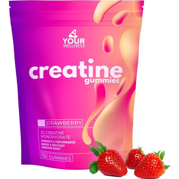 4 YOUR WELLNESS: Creatine Strawberry Gummies, 150 pc