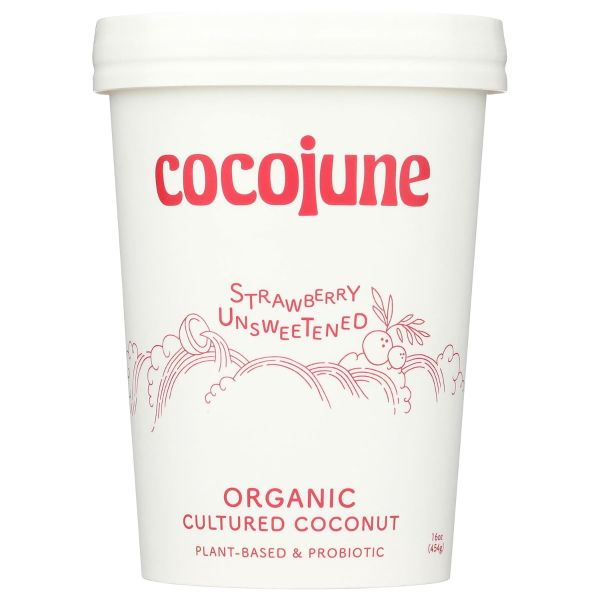 COCOJUNE: Organic Unsweetened Strawberry Cultured Coconut, 16 oz