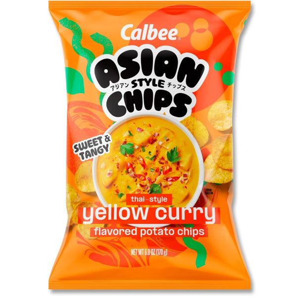CALBEE: Asian Style Chips Thai Style Yellow Curry Potato Chips, 6 oz