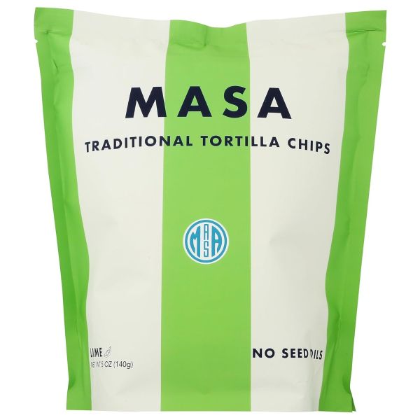 MASA: Traditional Tortilla Chips Lime, 5 oz
