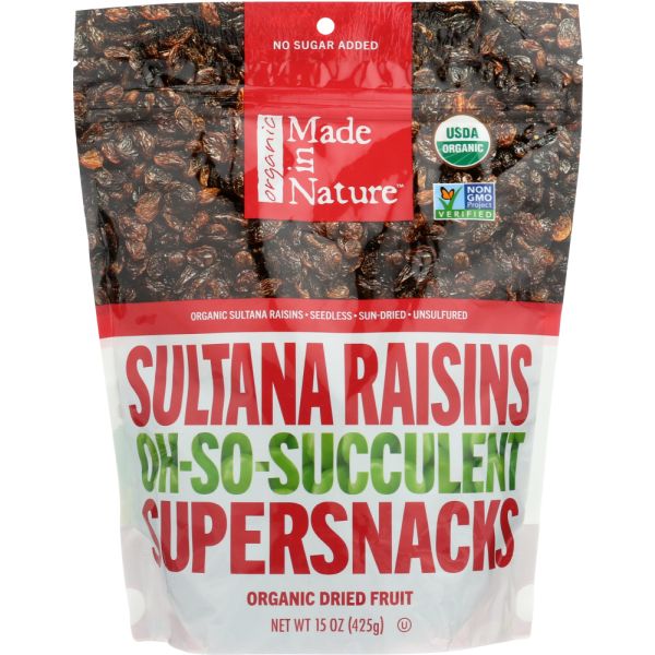 MADE IN NATURE: Organic Dried Sultana Raisins, 15 oz