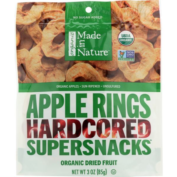 MADE IN NATURE: Organic Dried Apple Rings, 3 oz