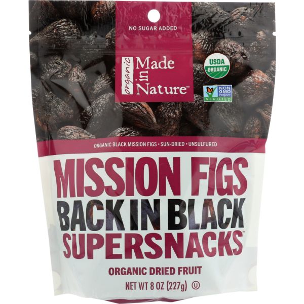 MADE IN NATURE: Organic Dried Black Mission Figs, 8 oz