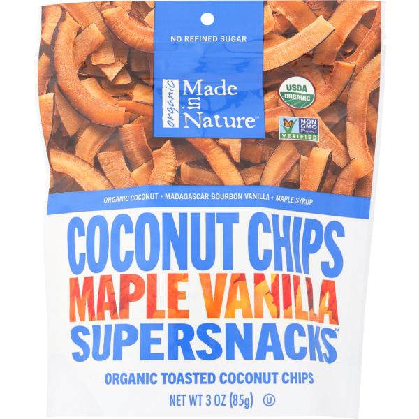 MADE IN NATURE: Organic Toasted Coconut Chips Maple Madagascar Vanilla, 3 oz