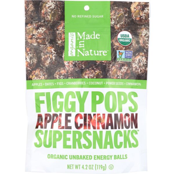 MADE IN NATURE: Organic Figgy Pops Apple Cinnamon, 4.2 oz