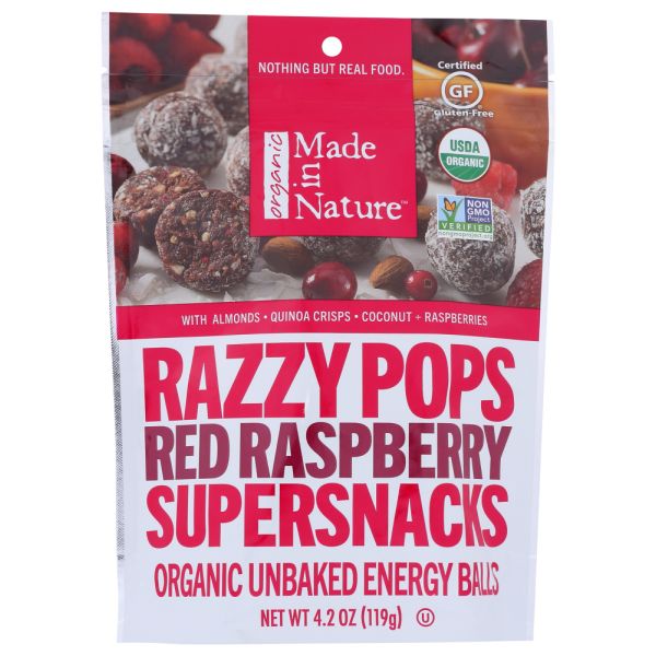 MADE IN NATURE: Organic Red Raspberry Razzy Pops, 4.2 oz