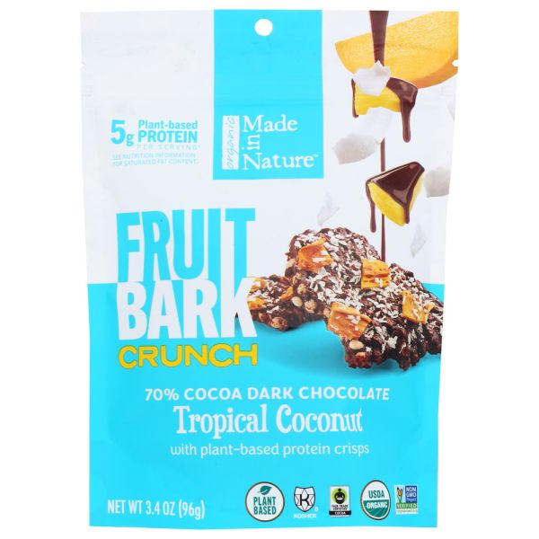 MADE IN NATURE: Fruit Bark Crunch Tropical Coconut, 3.4 oz