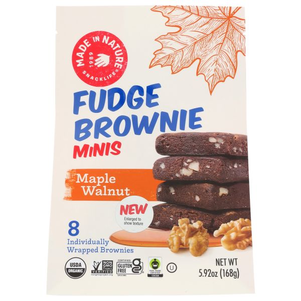MADE IN NATURE: Brownie Minis Mple Wlnut, 5.92 oz