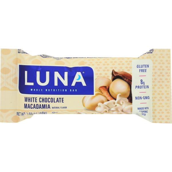 LUNA: White Chocolate Macadamia Nutrition Bar, 1.69 oz