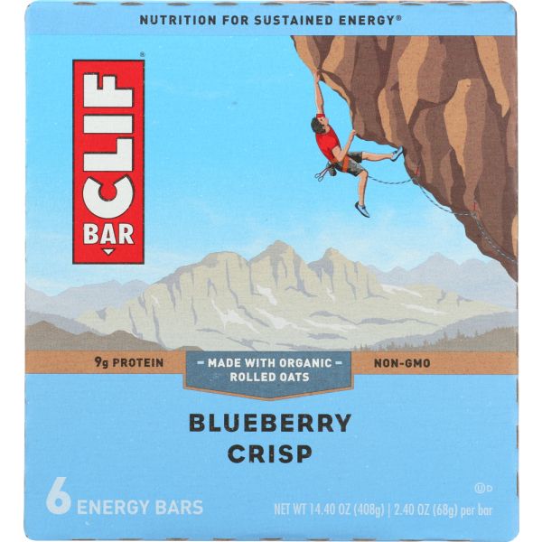 CLIF BAR: Blueberry Crisp Bar 6 Count Box, 14.4 oz