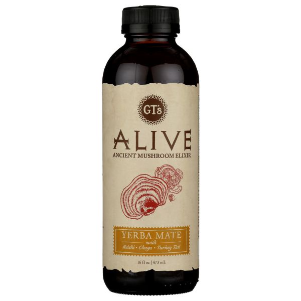 GTS LIVING FOODS: Alive Adaptogenic Tea Mate Mint, 16 oz