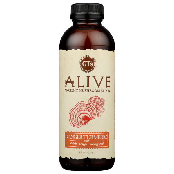 GTS LIVING FOODS: Alive Adaptogenic Tea Guayusa Turmeric, 16 oz