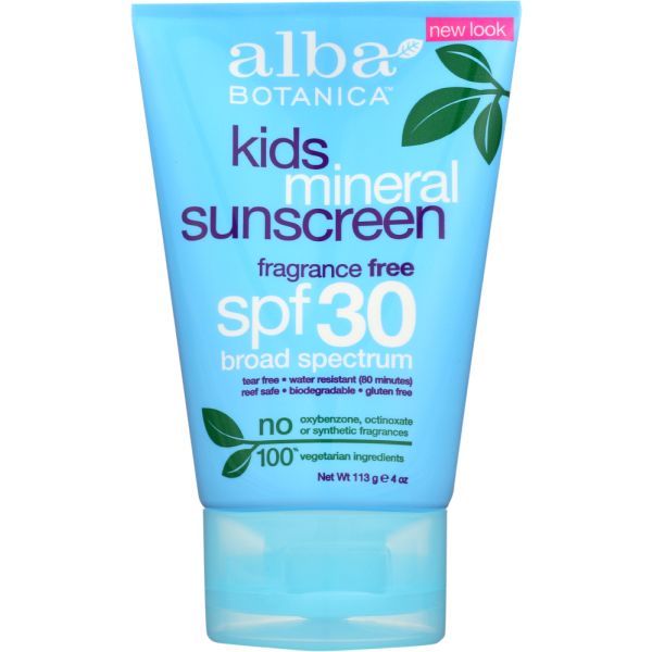 Alba Botanica Very Emollient Sunscreen Facial Mineral Protection SPF 20, 4 Oz