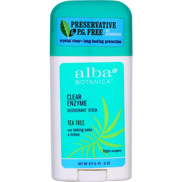 ALBA BOTANICA: Clear Enzyme Deodorant Stick Tea Tree, 2.5 oz