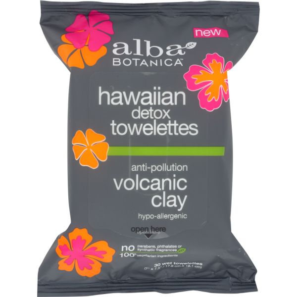 ALBA BOTANICA: Towelettes Detox Hawaiian, 30 pc