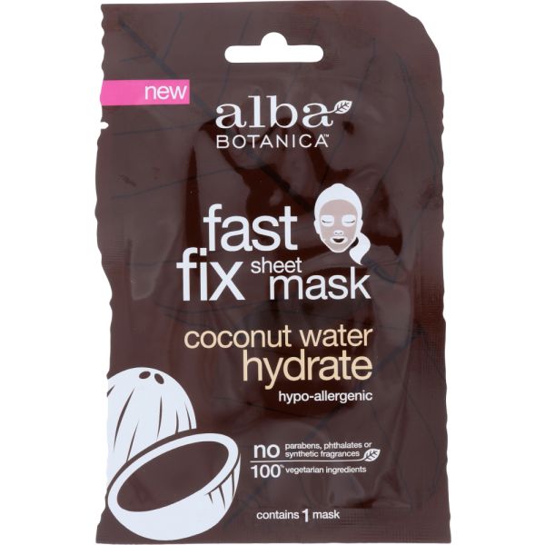 ALBA BOTANICA: Mask Hydrate Coconut Water Fast Fix Sheet Mask, 1 ea
