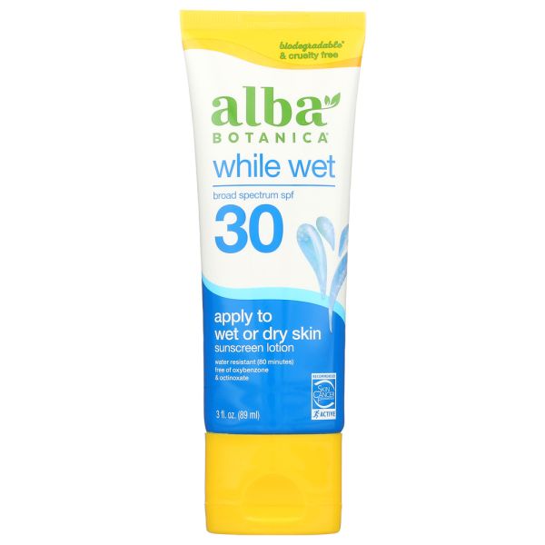 ALBA BOTANICA: While Wet Spf 40 Sunscreen Lotion, 3 fo