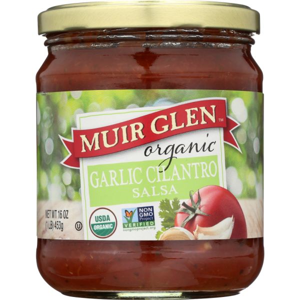 Muir Glen Organic Medium Salsa Garlic Cilantro, 16 Oz