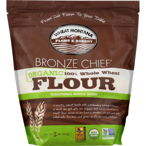 WHEAT MONTANA: Organic Whole Wheat Bronze Chief Flour, 2 Lb