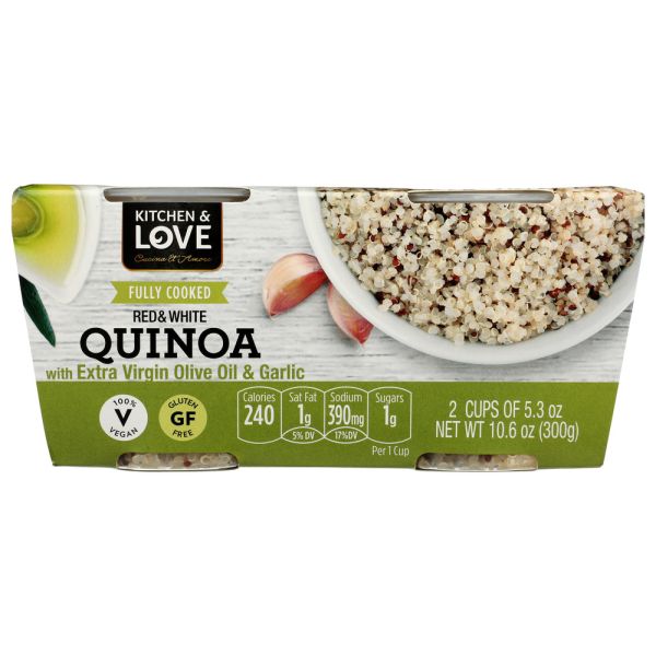 KITCHEN AND LOVE: Quinoa Bi Color Extra Virgin Olive Oil Garlic, 10.6 oz