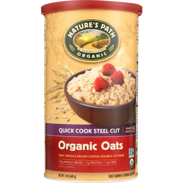 NATURES PATH: Oatmeal Steel Cut Quick Cook Organic, 24 oz