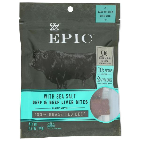 EPIC: Beef Liver Bites with Sea Salt, 2.5 oz